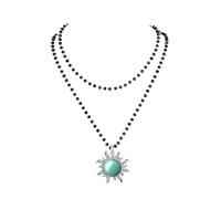 AWARDSEN Collier gothique en cristal avec pendentif soleil punk hip-hop Halloween Noël Nouvel An fête gothique bijoux pour femme vampire cosplay amoureux homme, Acier inoxydable
