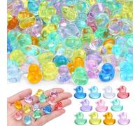 AWARDSEN Lot de 200 mini canards décoratifs en résine colorée | AWARDSEN Mini canard couineur pour décoration de pot, jardin, paysage, aquarium, maison de poupée, bricolage, micro paysage