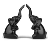 AWARDSEN Ornement d'éléphant Noir Cadeaux d'éléphant pour Femmes 1 Paire de Statues d'éléphants Ornements animaliers en résine pour Salon et décoration intérieure 9 cm