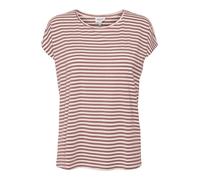 VERO MODA VMAVA Plain SS Top Stripe GA JRS Noos T-Shirt, Nostalgia Rose/Rayures : Pristine, L Femme