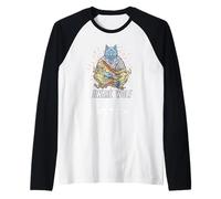 Aware Wolf Jeu de Mots drôle de méditation Loup Manche Raglan