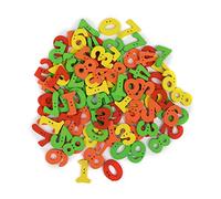 Awasa Lot de 100 boutons en bois en forme de chiffres, pour loisirs créatifs, scrapbooking, couture, accessoires C