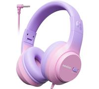 awatrue Casque Audio Enfant, 74/85/94dB Volume Sécurisé Casque Filaire Enfant, Son Stéréo, Pliable, 3.5 mm Jack Over Ear Casque pour Enfants pour Ipad/Voyage/Tablette/Téléphone (Rose Violet)