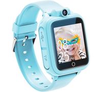 Awatty Montre Intelligente, Jouet 3 4 5 6 7 8 9 10 11 12 Ans, Caméra Rotative à 90°, 14 Jeux, Montre Connectée Garçon, Jeux Enfant Grands Cadeau Fille Garçon (Bleu)