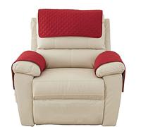 AWAV Housse D'accoudoir De Canapé, Housse D'appui-tête pour Housse De Bras De Fauteuil Inclinable, Housse De Fauteuil Antidérapante Matelassée, Lavable Protege de Meubles (Rouge,2 Personnes - 4Pcs)