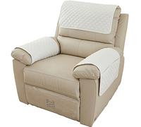 AWAV Housse D'accoudoir De Canapé pour Housse de Fauteuil Inclinable, Imperméable Antidérapante Matelassée Housse de Fauteuil Relax Electrique 1/2/ Places avec Poche (Beige,1 SièGe (3pcs))