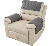 AWAV Housse D'accoudoir De Canapé pour Housse de Fauteuil Inclinable, Imperméable Antidérapante Matelassée Housse de Fauteuil Relax Electrique 1/2/ Places avec Poche (Gris Foncé,1 SièGe (3pcs))