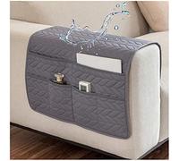 AWAV Organiseur pour Canapé et Fauteuil Imperméable et Antidérapant Sofa Accoudoir 6 Poches Support Organisateur de Chevet pour Tablette, téléphone, Tablette, Livre, télécommande TV (Gris Foncé)