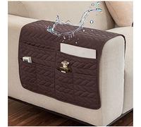 AWAV Organiseur pour Canapé et Fauteuil Imperméable et Antidérapant Sofa Accoudoir 6 Poches Support Organisateur de Chevet pour Tablette, téléphone, Tablette, Livre, télécommande TV (Chocolat)