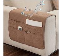 AWAV Organiseur pour Canapé et Fauteuil Imperméable et Antidérapant Sofa Accoudoir 6 Poches Support Organisateur de Chevet pour Tablette, téléphone, Tablette, Livre, télécommande TV (Chameau)