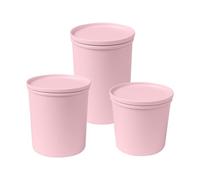 AWAVE Set de 3 Pot de conservation avec couvercle, 500/800/1.000 ml, Rose, fabriquées à partir de bouteilles en PET recyclées, boîte à lunch, boîte à sandwich, réutilisable, durable