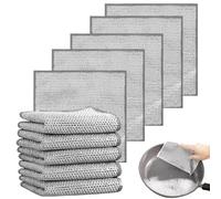 AWAVM 10pièces Chiffons à Vaisselle torchon Multifonctionnel en Fil métallique Anti-Rayures, Chiffons à Vaisselle en Fil métallique Double Couche, torchons en Microfibre (monocouche)