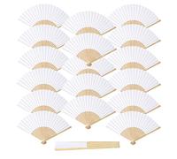 AWAVM 18 Pièces Éventail en Papier Blanc, Éventail de Mariage, Accessoires Décoratifs, Fête, Décoration de Mariage, Cadeau, Bricolage, Peinture Éventail Pliant Vierge, Rencontres, Loisirs de Plein Air