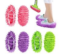 AWAVM 3 Paires (6pcs) Couvre - Chaussons, Chaussettes Anti - poussière, Couvre - Chaussons Amovibles et Lavables, Couvre - Chaussures Multifonctions, Nettoyage du Sol, Ménage, Pantoufles à Balai