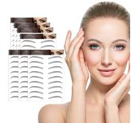 AWAVM 7 Feuilles Autocollants de Sourcils 4D Patch,Eyebrow Tattoos Stickers Autocollant Bionique pour Sourcils,Faux Sourcils Pochoirs Tatouage Imperméable pour Femmes (Black-16)