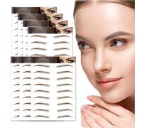 AWAVM 7 Feuilles Autocollants de Sourcils 4D Patch,Eyebrow Tattoos Stickers Autocollant Bionique pour Sourcils,Faux Sourcils Pochoirs Tatouage Imperméable pour Femmes (Brown-14)