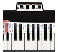 AWAVM Autocollants Amovibles de Clavier de Piano, Note pour Piano Pleine Grandeur 88 Touches en Silicone, Pas Besoin de Coller (Arc-En-Ciel)
