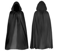 AWAVM Cape à capuche noire pour Halloween, faucheuse, cape de diable, pour cosplay, bal de fin d'année, fête, Halloween, mascarade, adultes et enfants
