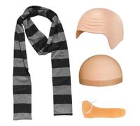 AWAVM Devenez le méchant ultime avec un costume pour enfants, comprend un bonnet chauve et un nez, parfait pour Halloween et les fêtes costumées