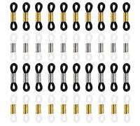 AWAVM Lot de 40 boucles de lunettes réglables, accessoires de longe pour anneau de lunettes, manchon de chaîne de lunettes en silicone, accessoires antidérapants pour chaînes de monture de lunettes