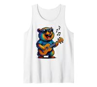 Awawa Rock Hyrax Joue Ukulélé Guitare Rainbow Hippie Drôle Débardeur