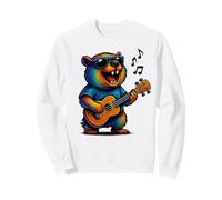 Awawa Rock Hyrax Joue Ukulélé Guitare Rainbow Hippie Drôle Sweatshirt
