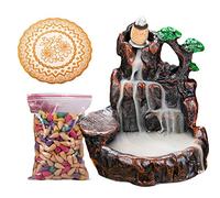 Awayhall Porte-encens River Mountain Brûleur D'Fumée CascaBrule Encens Encens Cone Maison 50 Cônes D'encens Gratuits, Tapis Antidérapant Gratuit