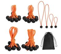 AWBEOT 40 Pièces Tendeur Elastique avec Boule 10/15/20/30 cm Tendeur Bache en Caoutchouc Sandow Elastique pour Bache Tentes et Tarps, Stockez de Petits Objets, Orange