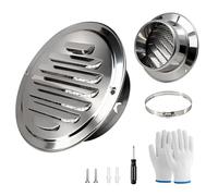 AWBEOT Inox Grille Aeration 100mm Grille Ventilation Ronde Grilles de Ventilation Inoxydable Grilles d'Aération Extérieur avec Filet Anti-insectes pour Hotte Aspirante Camping Car Chambre
