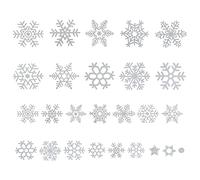 AWCIGG® Décoration Noel Argentés, 110 Pcs Stickers Flocon de Neige Argentés Pailletés, Noël Autocollant Fenetre, PVC Autocollants Amovibles Vitre Stickers, Decoration Noel Vitre Fenetre
