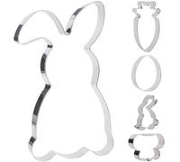 AWCIGG® Emporte Pièce Lapin de Pâques, Ensemble de 5 Emporte Pieces Paques Acier Inoxydable, Motif Lapin de Pâques, Grand, 20,5 x 11,5 cm, Boîte Colorée, Cadeau de Pâques