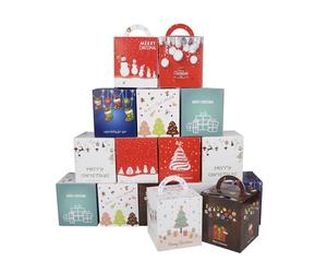 AWCIGG Lot de 24 Boite Biscuit Chocolat Noel Vide Petite Boîte Cadeau Noel Boites Cadeau de Table Invité Noël pour Bonbon Boule Ballotin Cadeaux Fruit