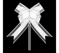 AWCIGG® Lot de 50 Grands Nœuds en Organza Blanc, Décorations Voiture de Mariage, Nœuds pour Cadeaux, Noeud Voiture Mariage, Décorations de Mariage pour la Saint Valentin