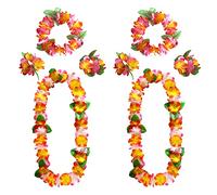 AWCIGG Lot de 8 Hawaien Fleurs Hawaii Collier de Fleur Tahitien avec 4 Bracelets 2 Bandeaux 2 Colliers Hawaïenne Leis Guirlandes pour Plage Aloha Luau Accessoires