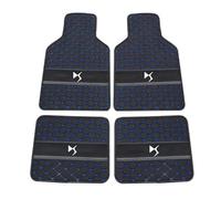 AWCYRHI 4 pièces Tapis de Voiture, pour Citroen DS4 2021-2023, Tapis de Sol antidérapant pour Automobile, Tapis Voiture Tous Temps, en Cuir de Haute Qualité, Noir Bleu
