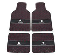 AWCYRHI 4 pièces Tapis de Voiture, pour Peugeot 308 GT Line 2014-2020 Tapis de Sol antidérapant pour Automobile Tapis Voiture Tous Temps pour Voiture,Black Red