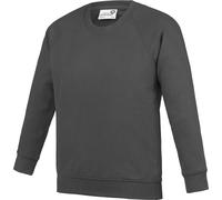 AWDis Academy Sweatshirt école enfants, col rond RW3918 (9-10 ans (140)) (Anthracite)