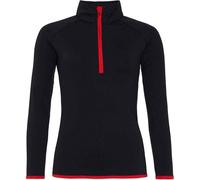 AWDis Cool - Débardeur demi-zip pour femme PC5970 (38 FR) (Noir poix/rouge feu)