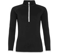 AWDis Cool - Sweat-shirt demi-zip pour femme PC5970 (40 FR) (Noir pitch/blanc arctique)