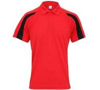 AWDis Just Cool - Polo à manches courtes - Homme (L) (Rouge feu/Noir) - UTRW3479 Rouge Feu/Noir
