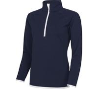 AWDis Just Cool Sweat-shirt pour femme avec fermeture éclair jusqu'à la poitrine RW4816 (S') (Bleu marine/Blanc)