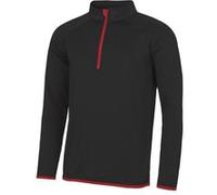 AWDis Just Cool - Sweatshirt à col zippé - Homme (S) (Noir/Rouge) - UTRW4815 Noir/Rouge G