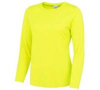 AWDis Just Cool - T-shirt à manches longues - Femme (XS) (Jaune électrique) - UTRW4814 Jaune Électrique