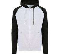 AWDis Just Hoods Baseball Zoodie pour homme PC3445 (S) (Gris chiné/Noir)