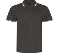 AWDis Mens - T-shirt POLO - Hommes (M) (Gris foncé / blanc) - UTPC3155 Gris Foncé / Blanc G
