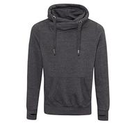 AWDis Sweat à capuche à col croisé pour homme, charbon, L