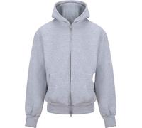 Awdis - Sweat à capuche "Signature" avec fermeture éclair sur toute la longueur pour homme/femme unie PC7577 (S) (Gris chiné)