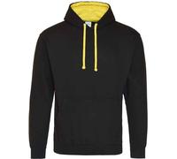 Awdis - Sweat à capuche "Varsity" pour femme PC5729 (XL) (Noir poix/jaune soleil)