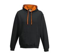 AWDis Sweat à Capuche Varsity pour Homme, Noir de Jais/Orange, L