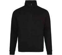 Awdis Sweatshirt / Pullover pour homme avec fermeture éclair au col RW177 (S) (Noir)